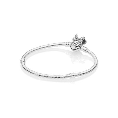 Pulsera en Plata Disney Retrato de Minnie Reluciente Circonia Cúbica Clara