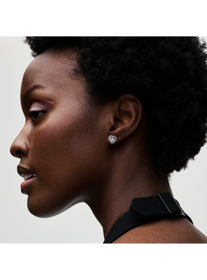 Imagen 2 del producto Aretes de botón Corazón Halo Brillante