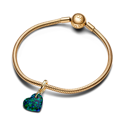 Imagen 2 del producto Dije enShine Corazon Verde Opalescente Opalo Verde Azul