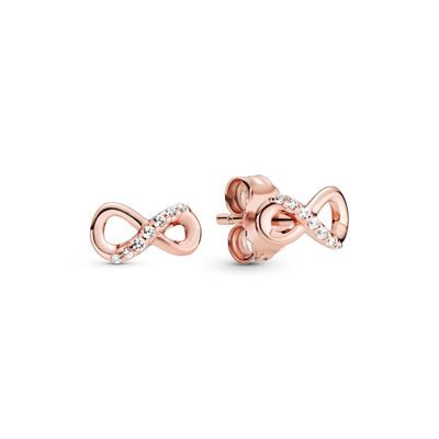 Aretes de Tuerca en PANDORA Rose Infinito Brillante Circonia Cúbica Clara