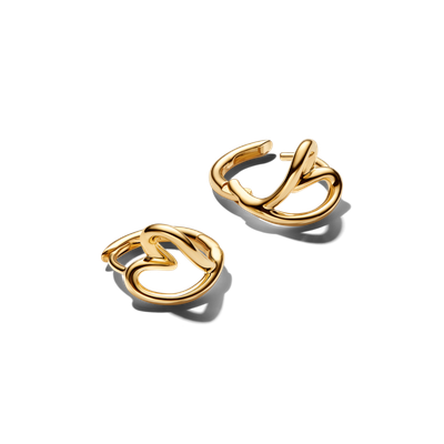 Imagen 2 del producto Aretes de Aro Pequeños Corazón con Forma Orgánica