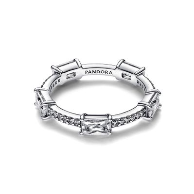 Anillo Barras rectangulares en pavé reluciente