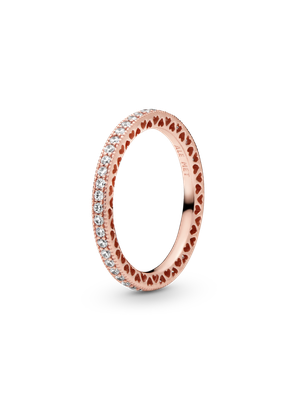 Imagen 2 del producto Anillo Corazones de Recubrimiento en Oro Rosa de 14K