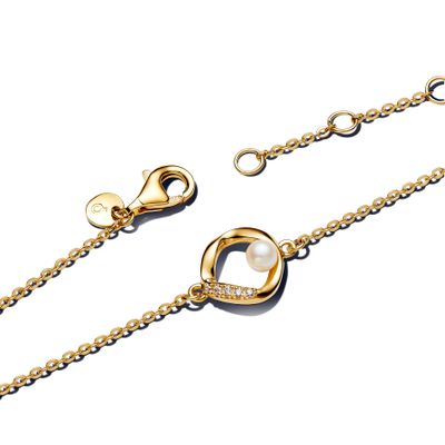 Imagen 2 del producto Brazalete Circulo Forma Orgánica en Pavé y Perla Cultivada Agua Dulce