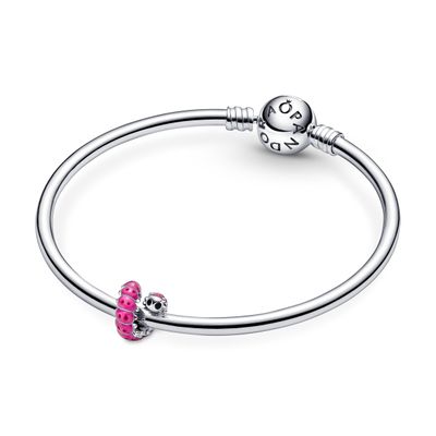 Imagen 2 del producto Charm en Plata Linda Oruga Erizada Cristal Negro