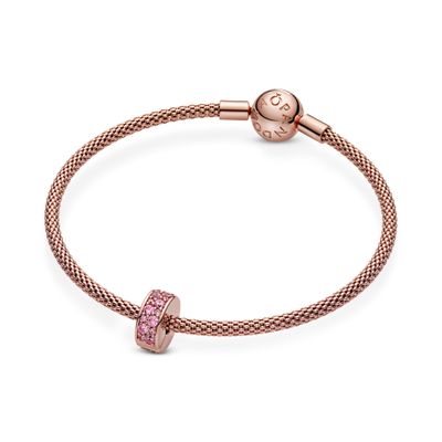 Imagen 2 del producto Charm Sujetador de Pavé Rosa Recubrimiento Oro Rosa de 14K
