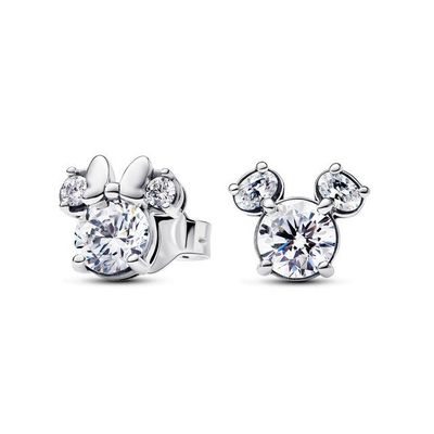 Imagen 2 del producto Aretes de Botón Mickey y Minnie Mouse Brillantes de Disney