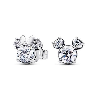 Imagen 2 del producto Aretes de Botón Mickey y Minnie Mouse Brillantes de Disney