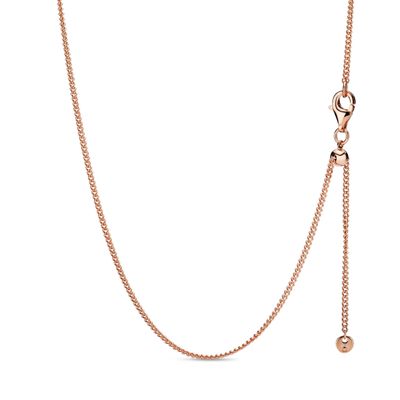 Collar Cadena de Bordillo Recubrimiento en Oro Rosa