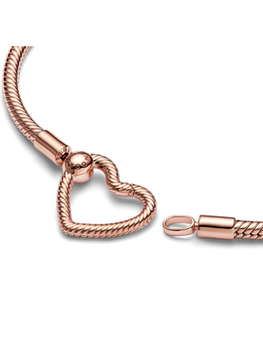 Imagen 2 del producto Brazalete Enchape Oro Rosa de 14k Cadena Serpiente Cierre de corazón