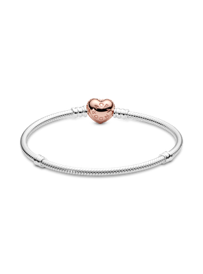 Imagen 2 del producto Brazalete en Plata con Cierre en Rose Corazón en Pavé 