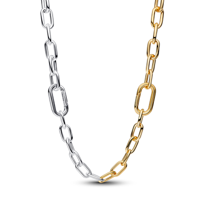 Collar de Cadena de Eslabones en Dos Tonos