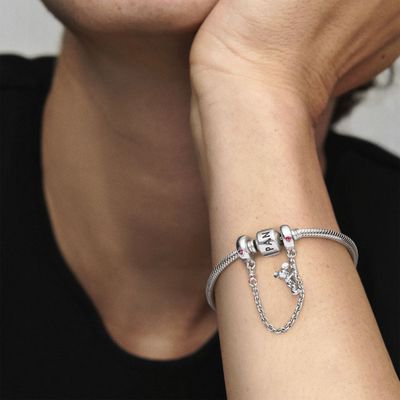 Imagen 2 del producto Cadena de Seguridad Plata Disney Mickey Escalador en Rojo