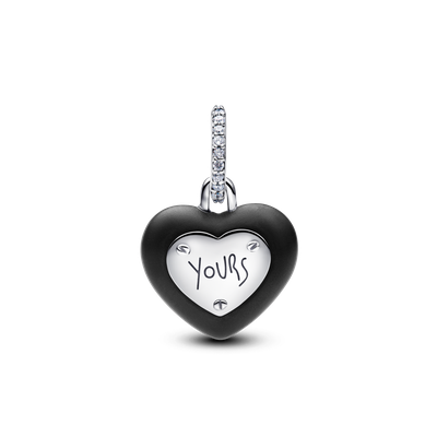 Imagen 2 del producto Charm Colgante Candado Corazón Cerámica Negro Mate