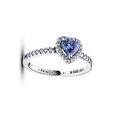 Imagen 1 del producto Anillo Corazón Elevado Reluciente Azul