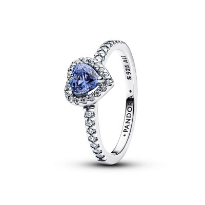 Imagen 2 del producto Anillo Corazón Elevado Reluciente Azul