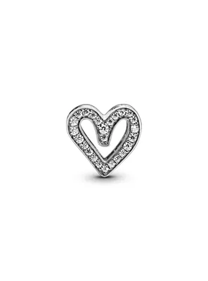 Imagen 1 del producto Charm Resplandeciente Corazón de Diseño Libre Plata