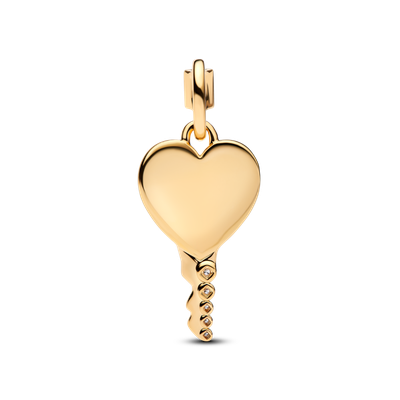 Imagen 2 del producto Colgante Llave Grabable en Forma de Corazón Dorado