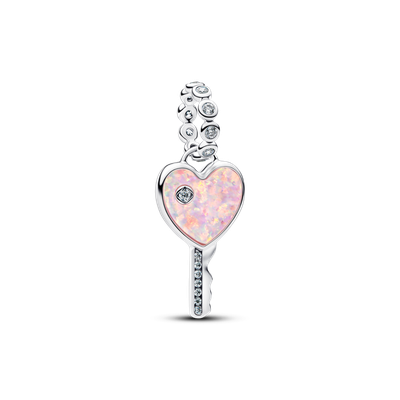 Charm Colgante Llave de Corazón Opalescente