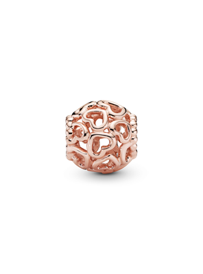 Charm Puro Corazón Recubrimiento en Oro Rosa