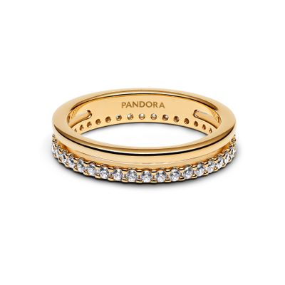 Imagen 1 del producto Anillo Doble Banda Recubrimiento Oro14K
