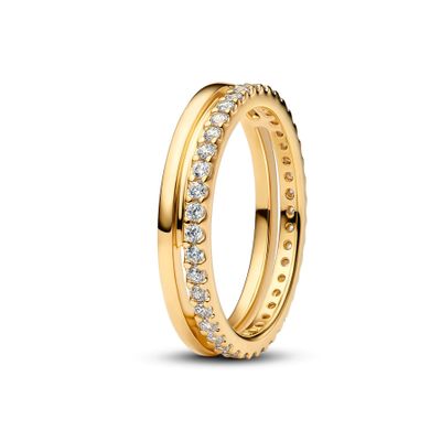 Imagen 2 del producto Anillo Doble Banda Recubrimiento Oro14K