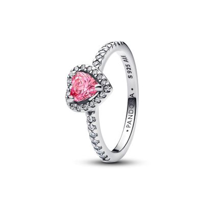Imagen 2 del producto Anillo Corazón Rosa Elevado en Plata