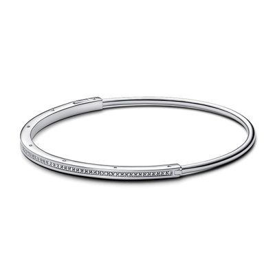 Brazalete Rígido I-D Pandora Signature Plata