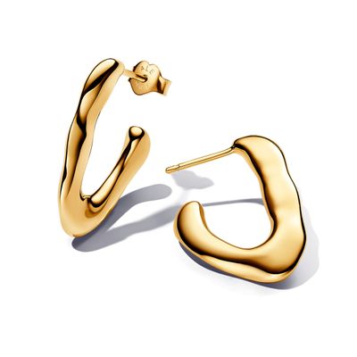 Aretes de Aro Abierto Organico en Forma de V