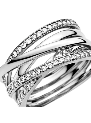 Imagen 2 del producto Anillo en Plata Entrelazado y Circonia cúbica clara