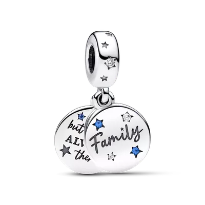 Dije Colgante en Plata Amor de Familia Piedras Mixtas