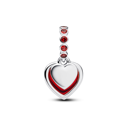 Imagen 2 del producto Charm Colgante Doble Corazón Rojo de Cristal Murano
