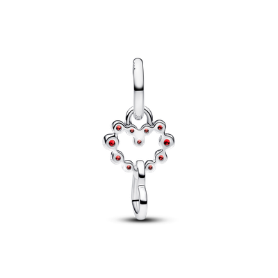 Imagen 2 del producto Charm Colgante Corazones Conectados y Piedras Rojas