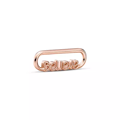 Charm Eslabon con La Palabra Cree en Rose Pandora Me