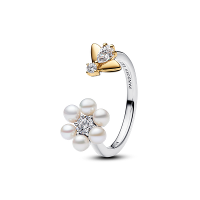 Imagen 2 del producto Anillo Abierto Abeja Bridgerto con Perla de Agua Dulce Tratada