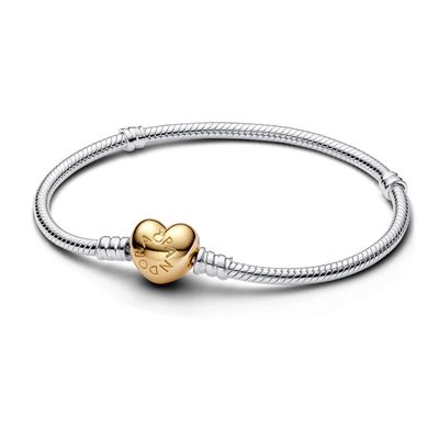 Brazalete Cadena de Serpiente Broche Corazón en Shine