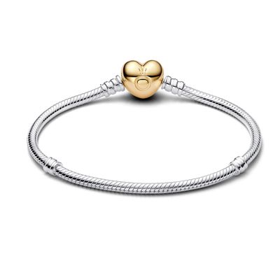 Imagen 2 del producto Brazalete Cadena de Serpiente Broche Corazón en Shine