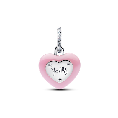 Imagen 2 del producto Charm Colgante Candado Corazón de Ceramica Rosa