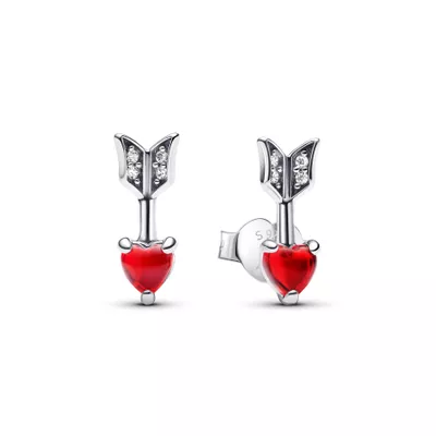 Aretes Flecha y Corazón Cristal de Murano