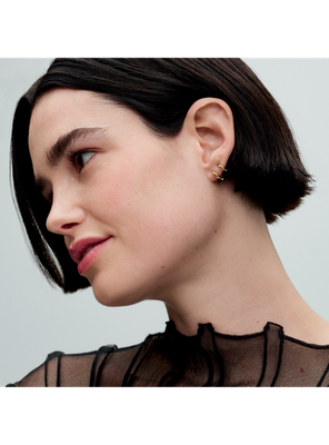 Imagen 2 del producto Aretes de Aro En Shine Con Doble abrazadera