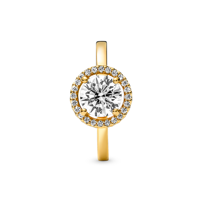 Anillo Shine Halo Redondo Brillante Circonia Cubica Clara