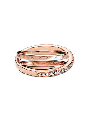 Imagen 1 del producto Anillo Rose Triple Banda Pavé Cruzada Circonia Cúbica Clara