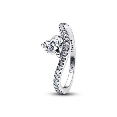 Imagen 2 del producto Anillo Pandora en Plata Corazón Ondulado en Pavé