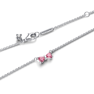 Imagen 2 del producto Collar en Plata Moño Rosado