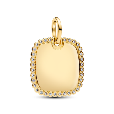 Colgante en Pandora Shine Grabable Placa Cuadrada