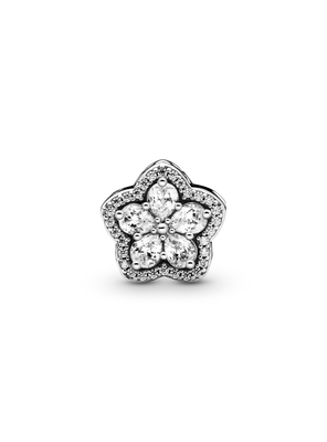 Charm en Plata Brillante Copo de Nieve en Pavé