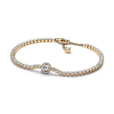 Brazalete Tenis Brillante Recubrimiento Oro14K