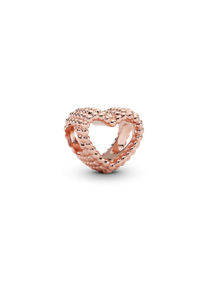 Imagen 2 del producto Charm Corazón Abierto con Cuentas Recubrimiento en Oro Rosa