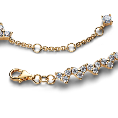 Imagen 2 del producto Brazalete Corazón con Tres Piedras Dorado