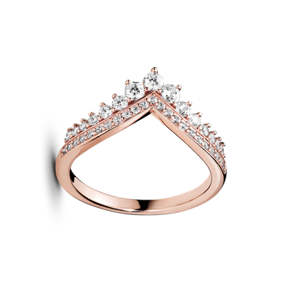 Anillo en Rose Espoleta Brillante Circonia Cúbica Clara